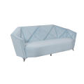 Sky-Blue Union Jack Tufted Sofa Set with Pillow